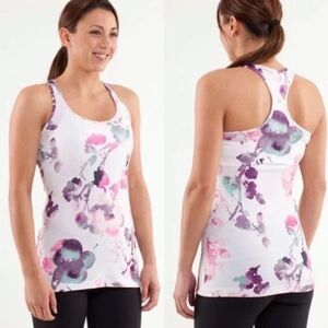 Lululemon Cool Racerback Blurred Blossoms Floral Size 4